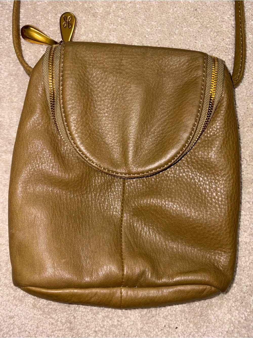 HOBO Olive Brown Pebbled Leather Crossbody Bag - Picture 3 of 5